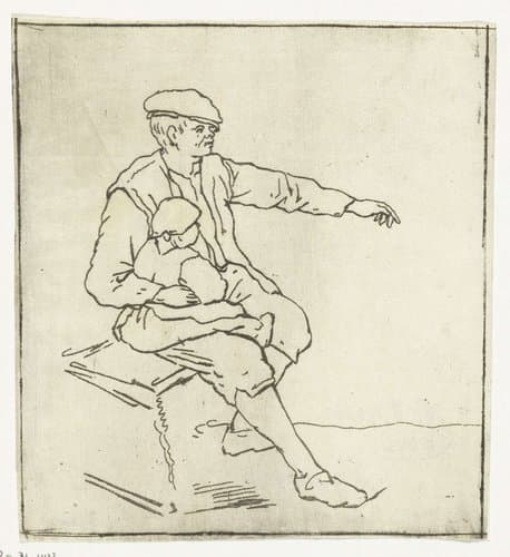 Man met kind by Anthonie van den Bos