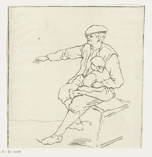 Man met kind by Anthonie van den Bos