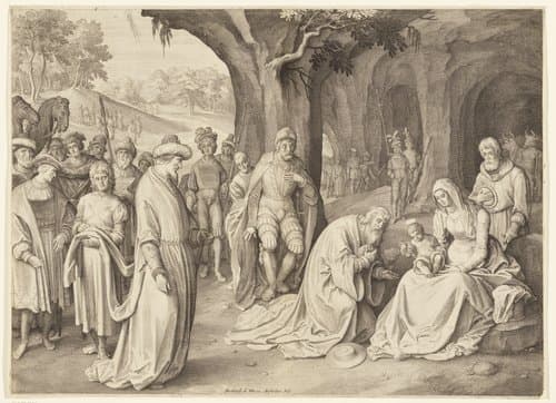 Aanbidding der koningen by Nicolaes de Bruyn