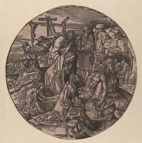 Bewening en graflegging van Christus by Jacob Cornelisz van Oostsanen