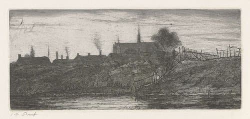 Gezicht op een stad by Jacobus Ludovicus Cornet