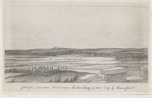 Gezigt van den toorn van Sterkenburg op den berg by Amersfoort by Jacobus Ludovicus Cornet