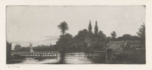Gezicht op een rivier by Jacobus Ludovicus Cornet