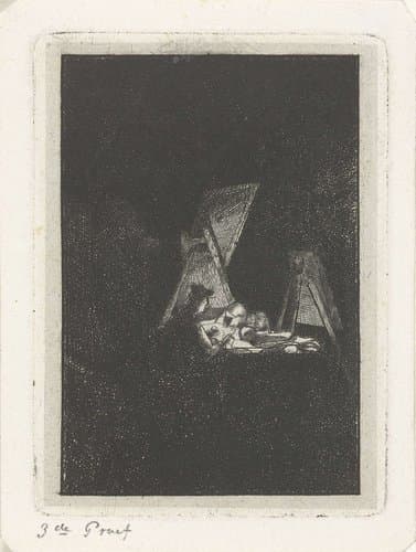 Kunstenaar in zijn atelier by Jacobus Ludovicus Cornet