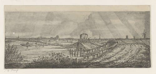Polderlandschap met hooiwagen by Jacobus Ludovicus Cornet