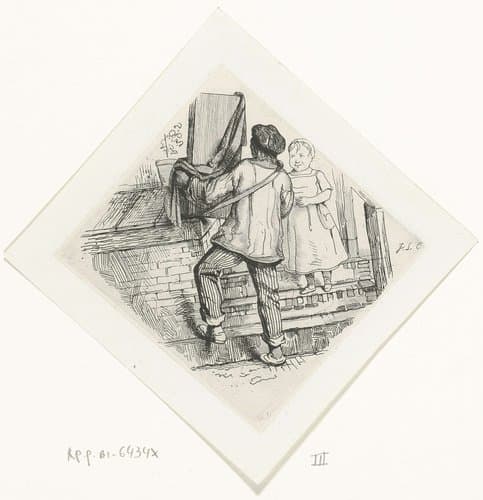 Straatmuzikant met draaiorgel by Jacobus Ludovicus Cornet