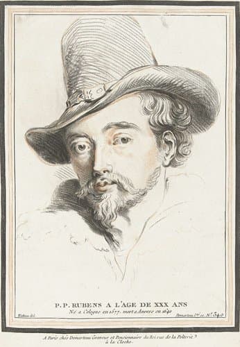 Portret van Peter Paul Rubens op 30-jarige leeftijd by Gilles Demarteau