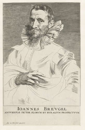 Portret van Jan Brueghel de Oude by Anthony van Dyck