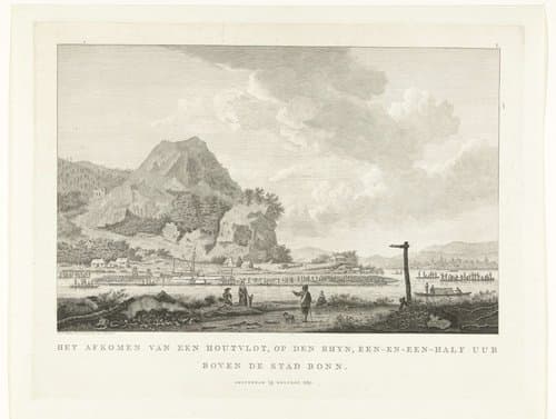Reis over Rijn en aankomst houtvlot te Dordrecht by Carel Frederik Bendorp (I)