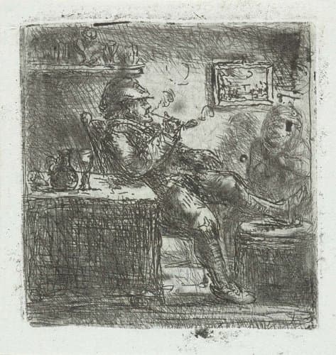 Man met pijp by Jan Chalon