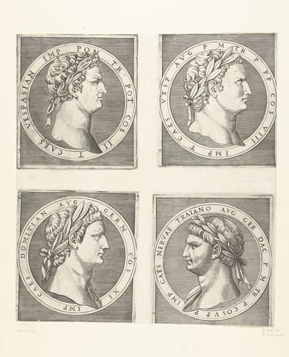 Portretten van Romeinse keizers by Marcantonio Raimondi