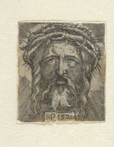 Hoofd van Christus met doornenkroon by Hans Sebald Beham