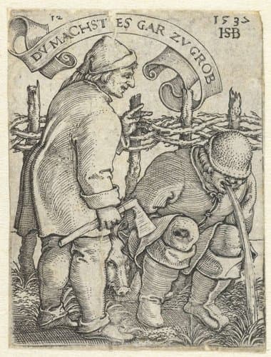 Man geeft over door drankzucht by Hans Sebald Beham