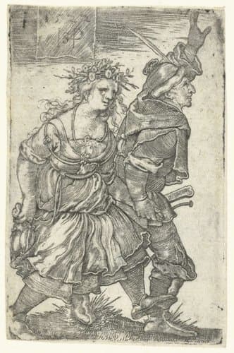 Dansend boerenpaar by Hans Sebald Beham