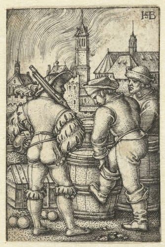 Bewakers bij de kruitvaten by Hans Sebald Beham