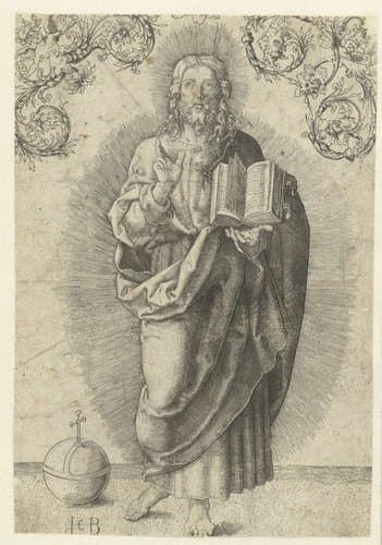 Staande Christus maakt zegenend gebaar by Jacob Binck