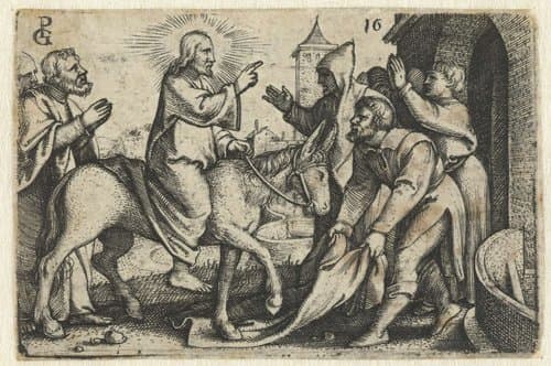 Intocht van Christus in Jeruzalem by Georg Pencz