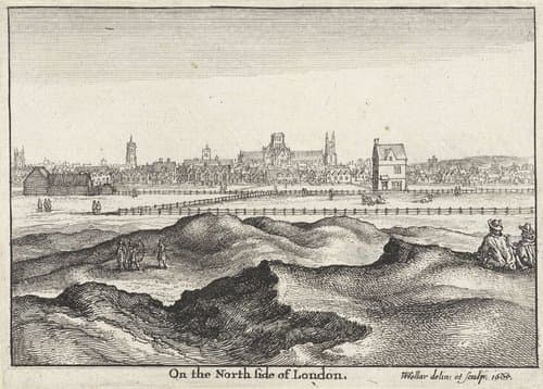 Gezicht op de noordkant van Londen by Wenceslaus Hollar