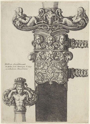 Ornamenteel ontwerp voor een dolk by Wenceslaus Hollar