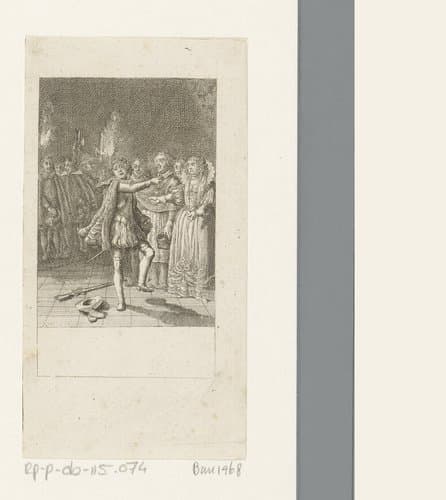 Karel IX bekent zijn schuld by Daniel Nikolaus Chodowiecki