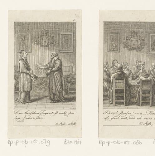 Karel van Lotharingen in gesprek met Michel de l'Hopital by Daniel Nikolaus Chodowiecki
