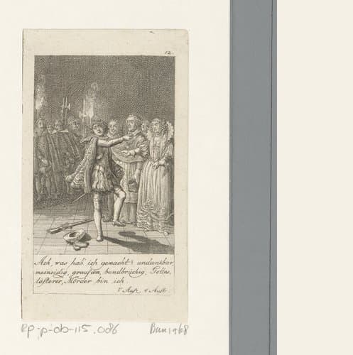 Karel IX bekent zijn schuld by Daniel Nikolaus Chodowiecki