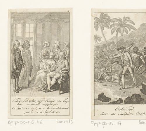 James Cook op audiëntie bij George III by Daniel Nikolaus Chodowiecki