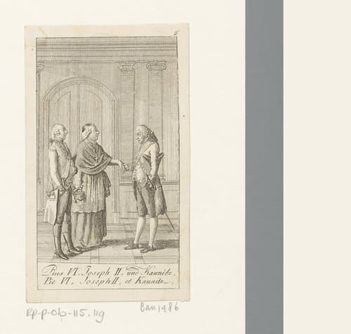 Ontmoeting tussen Jozef II en paus Pius VI by Daniel Nikolaus Chodowiecki