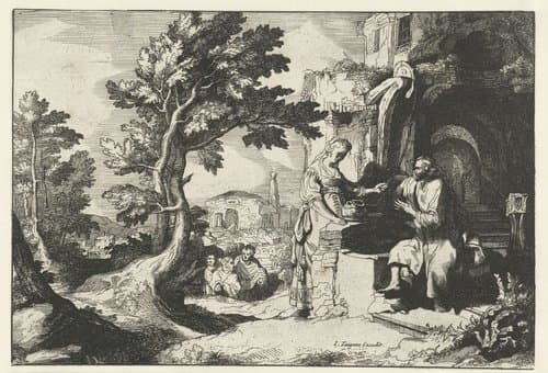 Christus en de Samaritaanse vrouw: tussen ruïnes by anonymous