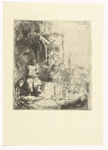 Christus en de Samaritaanse vrouw: tussen ruïnes by anonymous