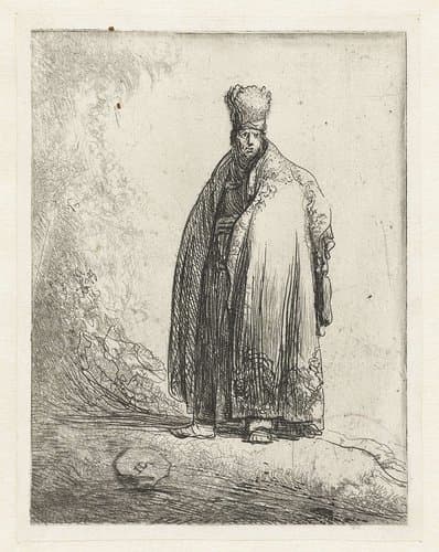 Staande man in oosterse kleding by Jan Lievens
