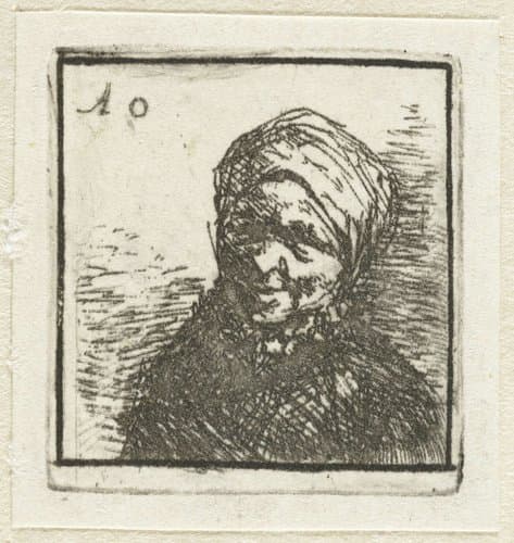 Buste van een lachende boerin by Adriaen van Ostade