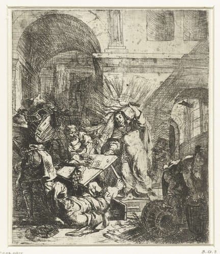 Christus verdrijft de geldwisselaars uit de tempel by anonymous