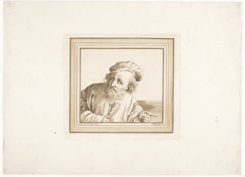 Buste van een oude man, wijzend naar rechts by Adam von Bartsch