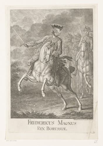 Frederik de Grote te paard by Daniel Nikolaus Chodowiecki