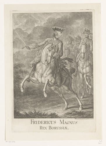 Frederik de Grote te paard by Daniel Nikolaus Chodowiecki