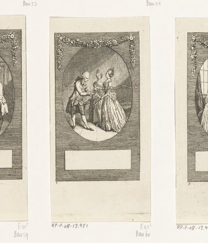 Minna von Barnhelm geeft geld aan Riccaut de la Marlinière by Daniel Nikolaus Chodowiecki