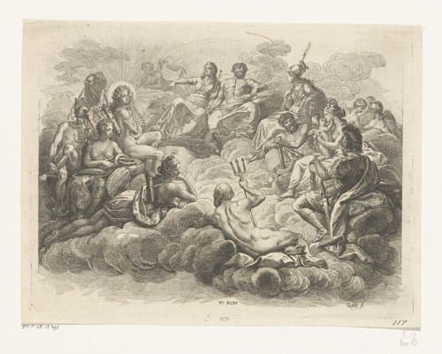 Verzameling der goden op de Olympus by Daniel Nikolaus Chodowiecki