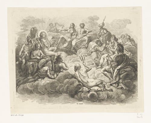 Verzameling der goden op de Olympus by Daniel Nikolaus Chodowiecki