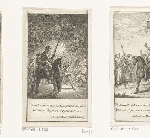 Don Quichot en Sancho Panza op Clavileño by Daniel Nikolaus Chodowiecki