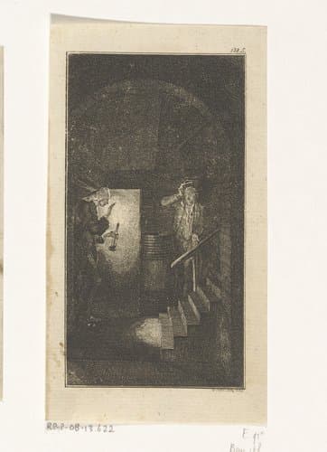Sebaldus Nothanker in de kelder by Daniel Nikolaus Chodowiecki