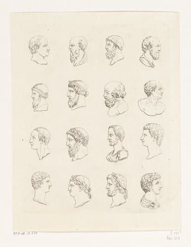 Zestien koppen van antieke geleerden en keizers by Daniel Nikolaus Chodowiecki