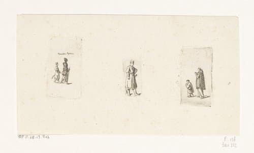 Drie scènes met Poolse figuren by Daniel Nikolaus Chodowiecki