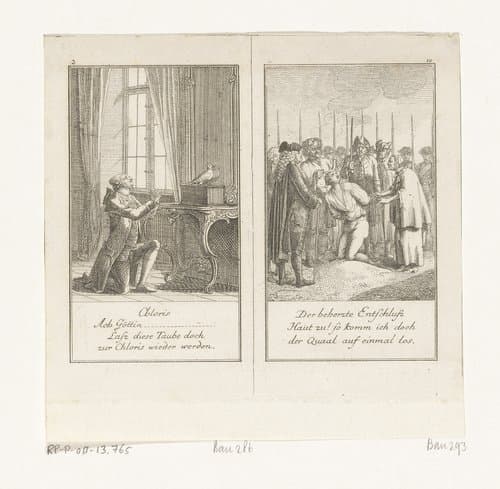 Twee scènes uit Gellert's Fabelen by Daniel Nikolaus Chodowiecki