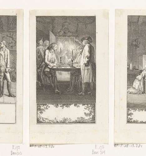 Feind speelt schaak met Herr Less by Daniel Nikolaus Chodowiecki