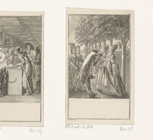 Sophie laat haar hand kussen by Daniel Nikolaus Chodowiecki