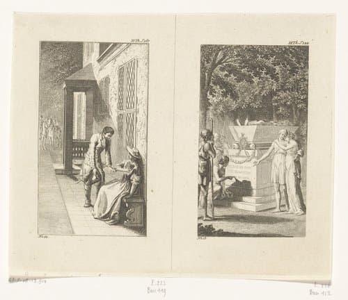 Twee scènes uit Leben, Bemerkungen und Meinungen Johann Bunkels by Daniel Nikolaus Chodowiecki