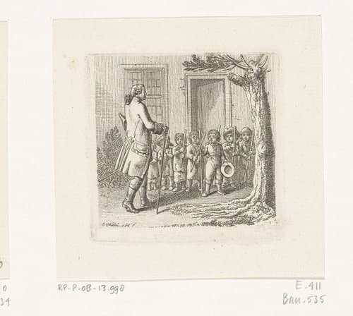 Herr von Weesen bezoekt zijn kleinzoon Leopold by Daniel Nikolaus Chodowiecki