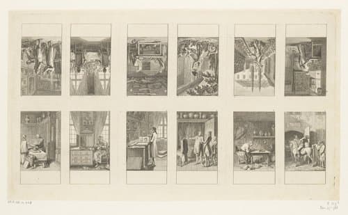 Twaalf voorstellingen met liefhebberijen van heren by Daniel Nikolaus Chodowiecki