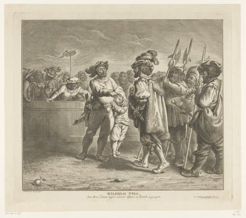 Wilhelm Tell in conflict met Gessler by Daniel Nikolaus Chodowiecki